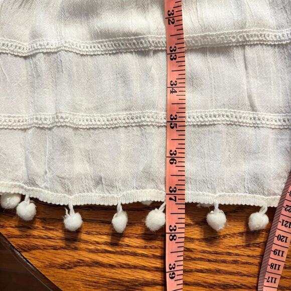 Jessica Taylor White Embroidered Dress/Beach Coverup Size L Boho Peasant - Picture 9 of 10